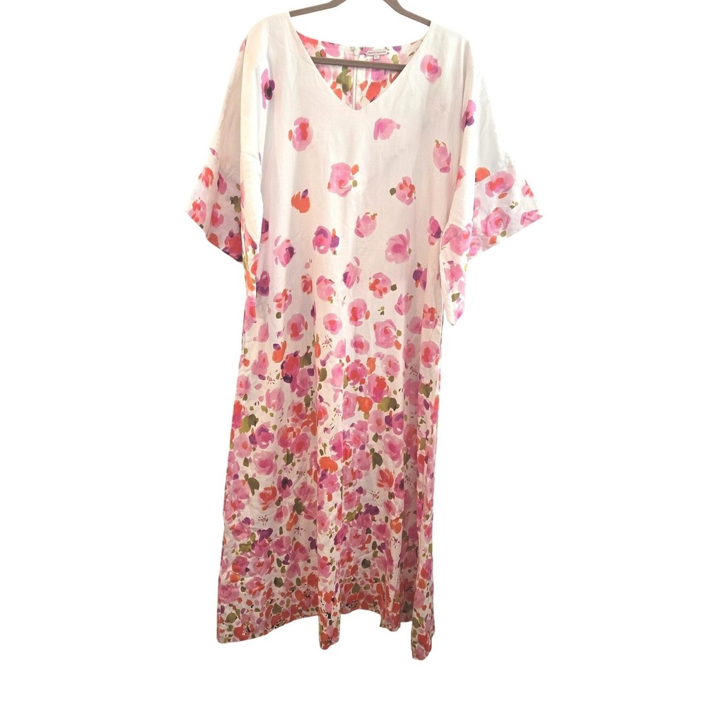 Frances Valentine Maxi Dress Fin Tonic Pocket Full of Posies Floral White Large